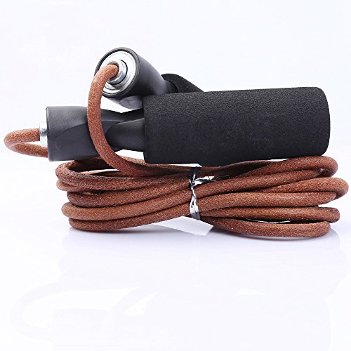 Profi Springseil Speed Rope Bold Leder Speed Skipping seilspringen seil Seilspringen Lederspringseil justierbar Speed Rope springseil sport fürs Boxen, Fitnesstraining, Double Unders, Crossfit für Kinder und Erwachsene - 4