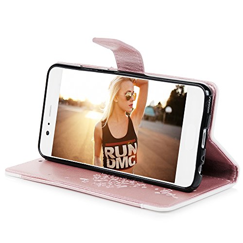 Lanveni Huawei P10 H  lle  Handyh  lle Huawei P10 Flip Case Cover PU Lederh  lle Schutzh  lle Magnetverschluss Ledertasche mit Stander Function Brieft
