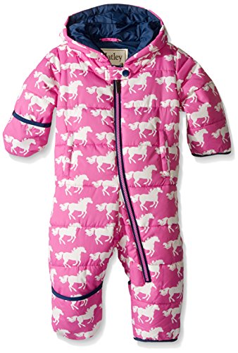 Hatley Baby Girls 0-24m Puffer Bundler Snowsuit, Fairy Tale Horses, 6-12 Months