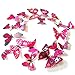 Produktbild Oblique Unique 3D Schmetterlinge Blumen 12er Set Dekoration Wandtattoo (Alive (pink))