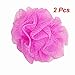 Move&Moving(TM) Mesh Bathing Shower Sponge Pouf Body Scrubber Amaranth Pink 2 Pcs