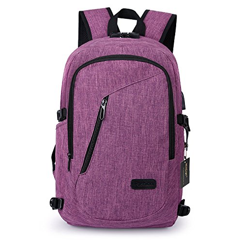 WinCret 15 6 Zoll Diebstahlschutz Laptop Rucksack - Anti-Diebstahl Lock Studenten Backpack mit USB Kabel und Anschluss f  r Damen Herren     Laptop Co