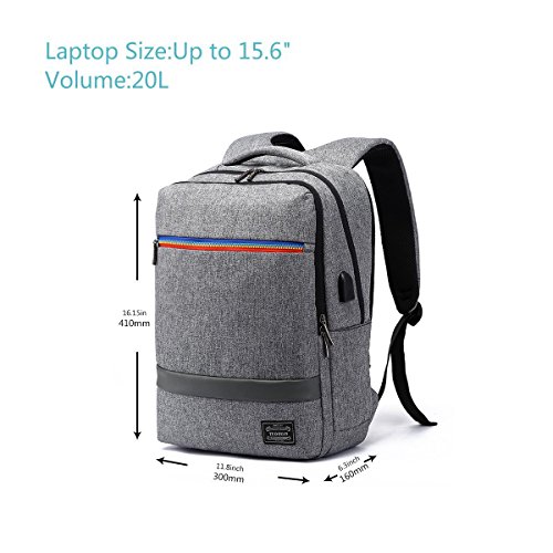 Laptop Rucksack Damen Herren Notebook Business Tasche mit USB Kabel und Anschluss f  r bis zu Multifunktions 15  6 Zoll Stylisch Oxford Rucks  cke Gep