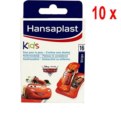 10 x Hansaplast Pflaster - Kinder Disney Cars - 16 Streifen
