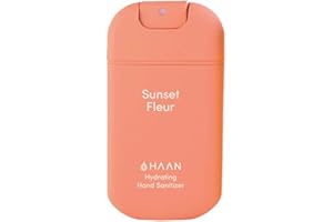HAAN - Hydroalcoholic Hydrating Hand Sanitizer Spray With Aloe Vera Hand Sanitiser - Instantly Moisturizes - Sunset Fleur Scent, 30ml