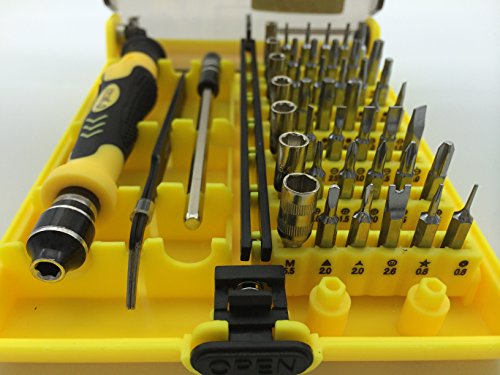 45 in 1 Precision Torx Screwdriver Cell Phone Repair Tool Set Tweezer Mobile Kit … - 3