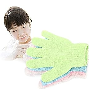 3 Pcs Removes Dead Skin Cells Scrub Five Finger Gloves Shower Bath Gloves Exfoliating Gloves Towel Washcloth - Image 2