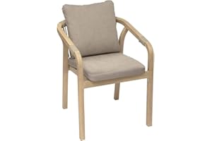 Hespéride - Fauteuil de Jardin Papouasie Taupe et Acacia Coussins Déperlants Déhoussables - Mobilier d'Aménagement pour Jardin, Terrasse, Balcon