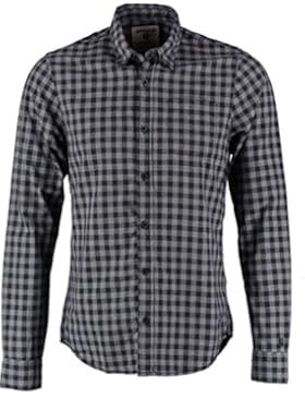 Garcia solid slim fit hemd dunklen mond