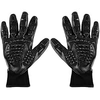 Romancy Tierhaarentferner Handschuhe Haustier Hund Katze Reinigung Grooming Massage Handschuhe