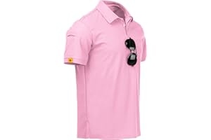 JACKETOWN Polo Hommes Manches Courtes Séchage Rapide Polos pour Hommes Patte de Golf Tennis T-Shirts Sport Chemise Basic Regular Fit Polo