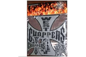 hotrodspirit - lot 5 sticker west coast choppers croix malte 32 16 8 cm