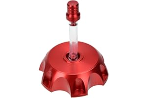 HIAORS CNC Aluminum Gas Fuel Tank Cap with Breather Valve for 50cc 70cc 90cc 110cc Apollo Rfz Coolster Peace Moto 125cc 140cc 150cc 160cc Pit Dirt Bike Motorcycle Parts Red