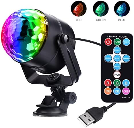 Disco Lights Miuko,Sound Activated Strobe Light Disco Ball Dj Lights Party Lights Stage Lights Mirror Ball Glitter Ball Magic Rotating Ball Xmas 7colors Show for Home Party Wedding Christmas Bar Club Pub with Remote Control