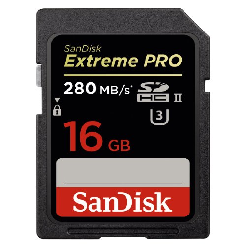 SanDisk Extreme Pro SDHC 16GB bis zu 280 MB/Sek, Class 10, U3 Speicherkarte