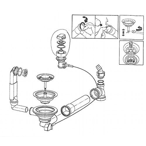 FRANKE Ab- und Überlaufgarnitur 112.0059.714 mit Excenterbedienung