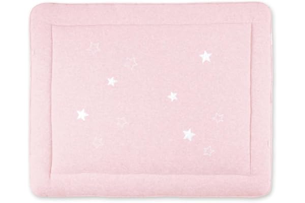 BEMINI - Tapis de Parc - 75x95 cm - Collection Stary - motifs étoiles Rose pale - en Terry