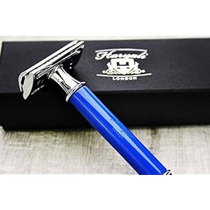 Men's Shaving De Safety Razor in Blue. Perfect for Deep Clean Shave. Comes in a Designer Box. - Image 3