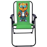EXENT G&ouml;zl&uuml;kl&uuml; Maskot Ayı 2-6 Yaş L&Uuml;X &Ccedil;ocuk Piknik Sandalyesi-Mini Kamp Sandalyesi-YEŞİL