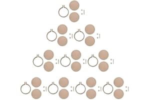 POFET 10 mini aros de madera perforados para punto de cruz, marco redondo de bordado, punto de cruz, arte, herramienta de manualidades (3,5 x 3 cm, dimensión externa)