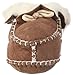 Playshoes Handmade Lambskin Baby Booties with Laces Closure (Light Brown, 0-6 months)