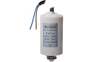 EDI-TRONIC condensateur de moteur, condensateur de travail, condensateur de démarrage, câble, 3µF, 450V, M8