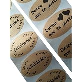 100 Kraft Stickers Congratulations and Wish You Like It for Your Trade