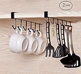 【Ahorro de espacio】 Este estante colgante con 6 ganchos puede secar sus tazas fácilmente Vasos y otros utensilios de cocina, ampliando el espacio disponible en el armario, armario, cocina y más lugares.
