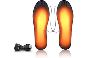 Plantillas Calefactables,KIPIDA Calentadores de Pies Carga USB Plantillas Pies Eléctrica Calefacción Inverno Suelas Calentables Hombre Mujer para Esquí Pesca Marcha Senderismo,Puede Cortar y Lavable