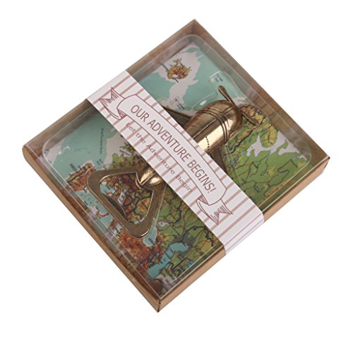 Hochzeit Geschenk Flugzeug Flaschenöffner Kapselheber Bieröffner Öffner Gold - 6