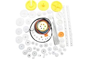 JIVIMOCO Kit Pacchetto Ingranaggi Assortimento Ingranaggi Fai-da-Te Set di Accessori Boccola Pacchetto Ingranaggi per Auto Giocattolo Robot Boccole Cinghia ASSE Ingranaggi 82 Pezzi/Set