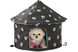 Vinnykud Niche d'extérieur pour Chat Imperméable PVC Maison d'animaux avec Doublure Douce, Pliable Résistant Aux Intempéries Abri pour Animaux De Compagnie