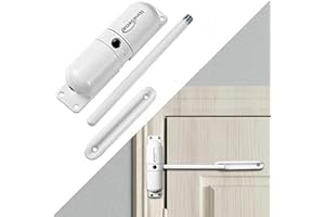 HOMY STORE Homy Ferme-porte, Surface Mounted Automatique Réglable à Ressort De Fermeture De Porte, 45-60KG (Blanc)