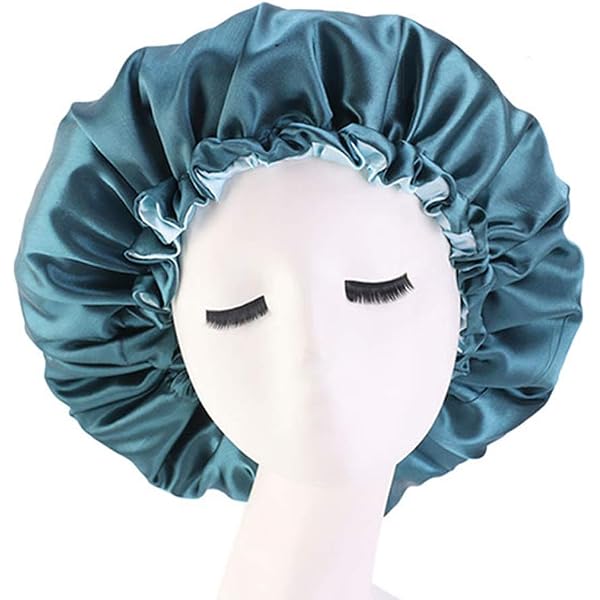 Cospack Satin-Schlafhaube Mit Band – Doppellagig, Extra Groß Für Langes & Lockiges Haar, Verstellbar (lila)