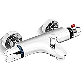 Mezcladora de Ducha Termostática, Grifo Termostatico Bañera, Válvula Mezclador de Ducha Termostático de 38 °C, Termostato con