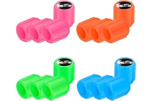 RAMGLYO 16 Pezzi Tappi Universali Fluorescenti per Valvole Pneumatici Auto, Tappi Luminosi per Valvole, Coprivalvole Luminosi per Auto SUV Bicicletta Moto (Fluorescenti)