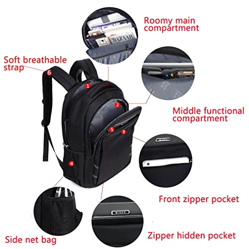 Bonamana 17 3 Zoll Unisex-Laptop-Rucksack Rucksack Rucksack Reisen Rucksack-Schule-Beutel mit mehreren Abteilungen  wasserdichte Oxford-Beutel f  r iP