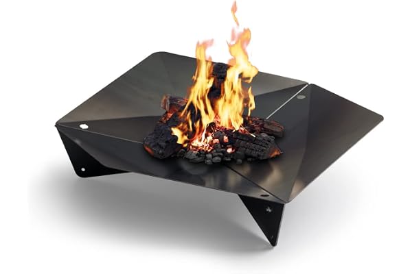höfats - Triple 90 Brasero - Cheminée et Gril Design - pour terrasse et Jardin - Acier Corten Aspect Rouille