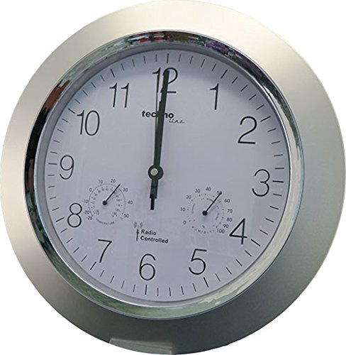 Technoline WT 8940 Funk-Wanduhr, plastik, silber, 33,5 x 4 x 33,5 cm