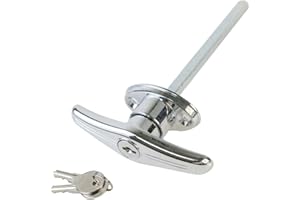 Funnytek Garage Door T-Handle Lock Kit Shed Door Lock T Handle Barn Long Lockable Accessories with 2 Keys RCL-0201 127mm