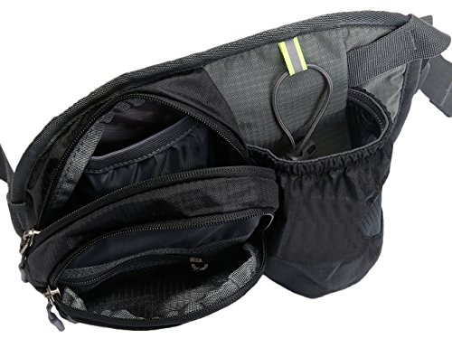 [Sport Hüfttasche] SHOWTIMEZ Hüfttasche Multi-Function Gürteltasche Wasserabweisende Bauchtasche Flache Taille Tasche mit Flaschenhalter zum Sport und Reisen - 5