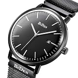 Lasperal Herren Uhren Armbanduhr Quarzuhr Analog Wasserdicht Business Quarzwerk Schwarz Rund Ultra Dünne Business Freizeit Sport (#3)