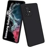 [BLACK LIQUID SILICONE] For Samsung A73 ile uyumlu Esnek Silikon Matte Kaymaz Yapı İ&ccedil; Kadife Y&uuml;zey Darbe Emici Siyah Telefon 