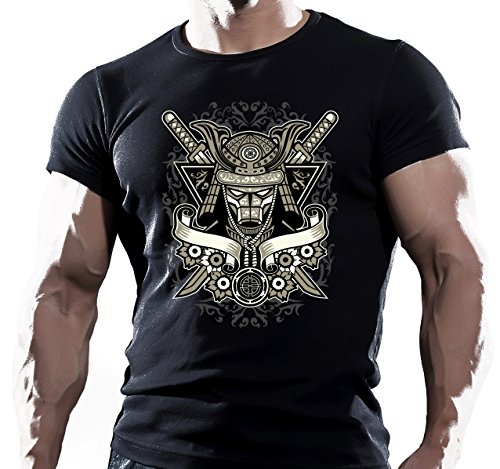 Arubas-uk The King Samurai - T-shirt de combat, d'entraînement, de motivation, UFC , MMA, Muay Thai, pour homme - L