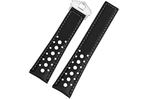 FOUUA Pasek do Zegarka Watch Strap 22mm do TAG Heuer Skórzany Pasek do Zegarka z Niebieskim Czarnym Paskiem do TAG Heuer Carrera Aquarace Monaco