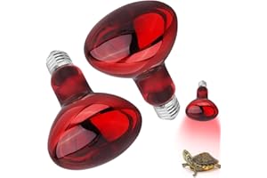 Udbrud 2 Stück Reptilien Rotlichtlampe, Infrarotlampe Wärmelampe Terrarium 100W, Rotlichtlampe Wärmelampe Tiere E27 Schildkröten für Eidechsen, Schildkröten, Schlangen, Vogelspinne
