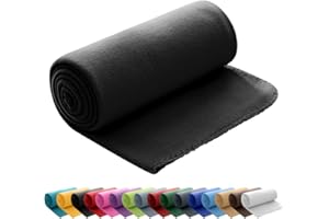 ‎WOMETO wometo Polar Fleecedecke oekoTex 130x160 ca. 400g mit Anti-Pilling und Kettelrand schwarz