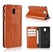 Produktbild Samsung Galaxy J3 (2017) J330 (European Version) Casefirst Premium PU Leder Tasche Handycover Bumper Tasche Mit Standfunktion Kartenfach Wallet Handyhülle Ultra Dünn Extrem Hoher Fallschutz Schutzhülle für Samsung Galaxy J3 (2017) J330 (European Version) (Braun)