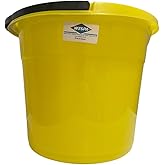 WESPA Sarı Plastik Su Kovası, 3 No, Siyah Kulplu, Dayanıklı Temizlik Malzemesi 10 litre