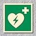 Produktbild AED Rettungszeichen Rettungswegschild Schild Nachleuchtend ASR A1.3 200 x 200 mm